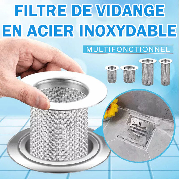 Filtre de vidange multifonctionnel en acier inoxydable