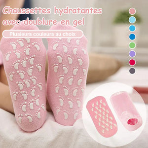 Chaussettes hydratantes avec doublure en gel