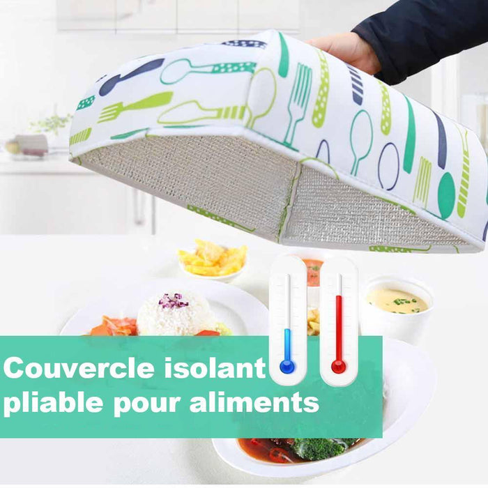 Couvercle isolant pliable pour aliments