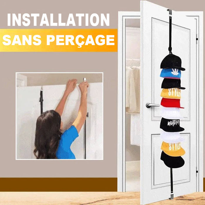 Support ajustable pour casquette et sac derrière de porte