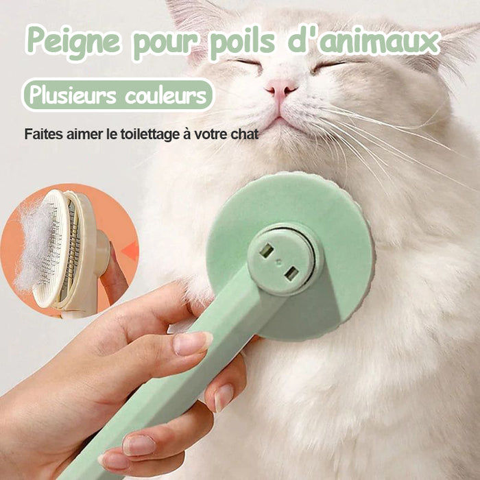 Peigne autonettoyant rond pour animaux de compagnie