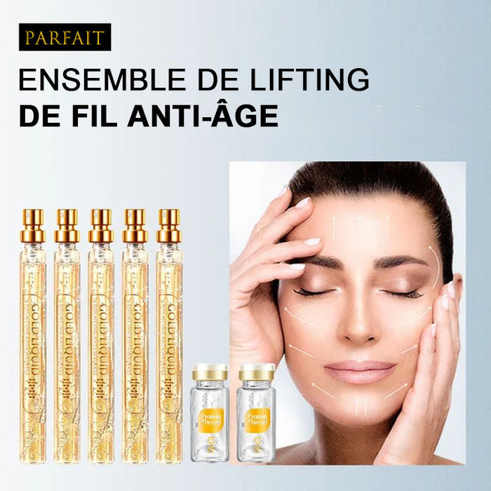 Ensemble de soins de la peau protéiné anti-âge levage de fil