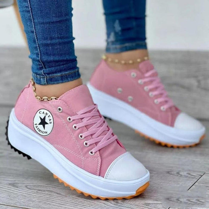 Chaussures en toile à plateforme pour printemps & été