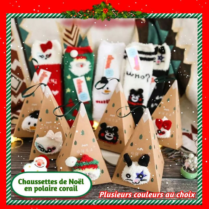 Chaussettes chaudes et douces en polaire corail