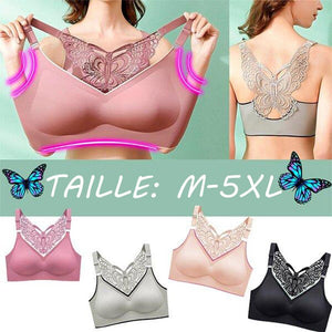 Soutien-gorge sans bretelles à broderie papillon