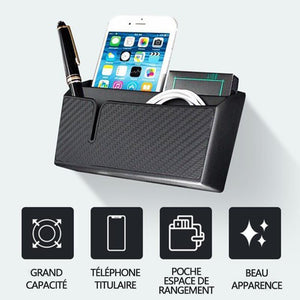 Boîte de rangement auto-adhésive pour téléphone de voiture