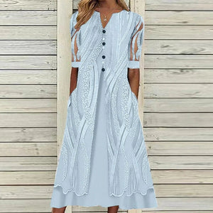 Robe ample à col en V avec poches