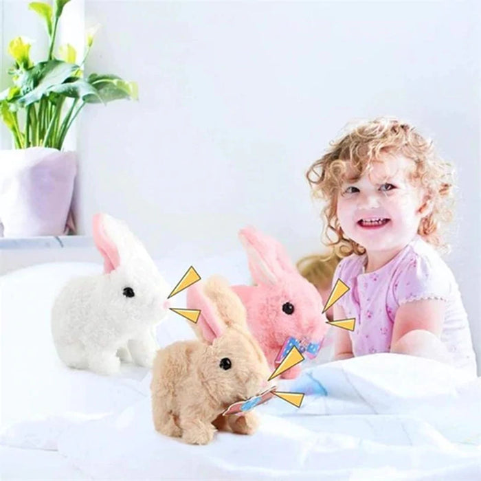 Poupée en peluche lapin électronique qui peut parler marcher