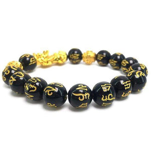 Bracelet de perle Feng Shui obsidienne Pixiu