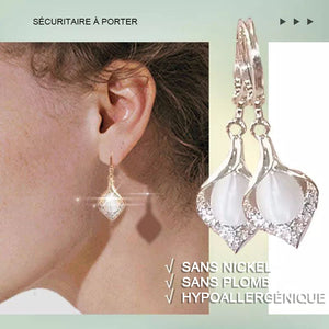 Boucles d'oreilles yeux de chat brillantes