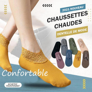 Nouvelles chaussettes thermiques en dentelle à la mode (3 paires)