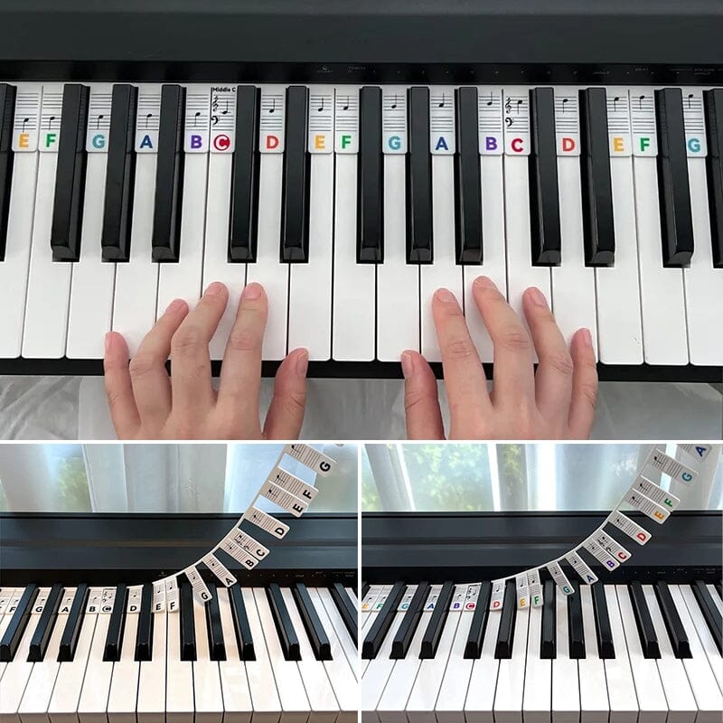 88 Touches Étiquettes de touches de piano amovibles Autocollants d'apprentissage de piano, pour débutant et enfants 88 Touches Étiquettes de touches de piano amovibles Autocollants d'apprentissage de piano, pour débutant et enfants