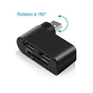 Concentrateur USB rotatif 4-en-1