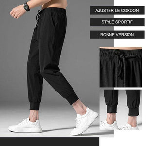 Pantalon décontracté homme en soie glacée