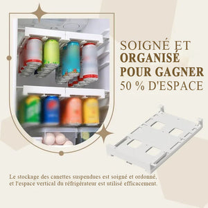 Support de stockage de canette de soda suspendu pour réfrigérateur