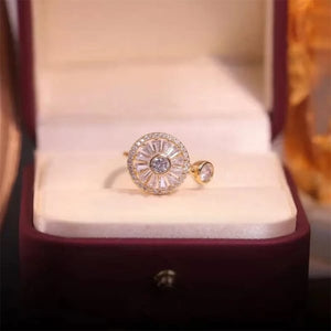 Bague tournante pour le soulagement de l'anxiété en cristal