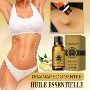 Huile de gingembre naturelle pour le drainage du ventre