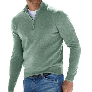 Pull Basique Zippé Pour Hommes