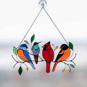 Oiseaux Panneaux de vitraux suspendus