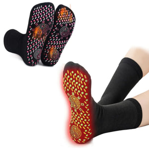 Chaussettes de mise en forme auto-chauffantes à acupression de tourmaline