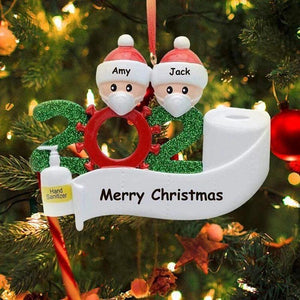 Ornement de Noël 2020 Famille Anti-épidémique