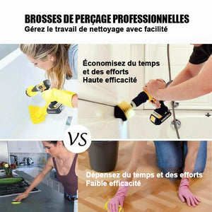 Brosse de nettoyage d'entretien voiture cuisine sol (Perceuse sans fil NON incluse)