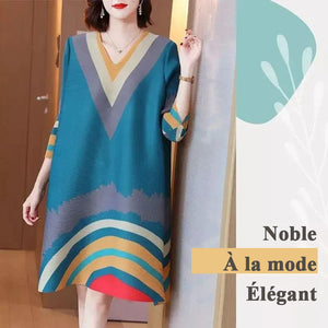 Robe ample élégante à col en V