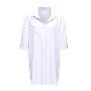 Robe chemise élégante à col en V