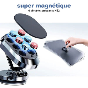 Support de téléphone magnétique pliable pour voiture