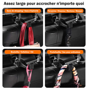 2 en 1 crochet de siège de voiture avec support de téléphone