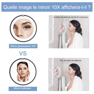 Miroir de maquillage avec lumière LED