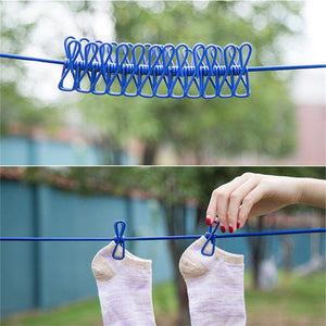 Corde à linge élastique avec clips