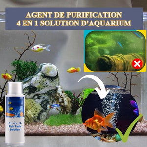 Agent de purification- 4 en 1 Solution d'aquarium