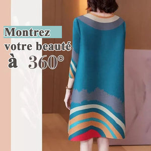 Robe ample élégante à col en V