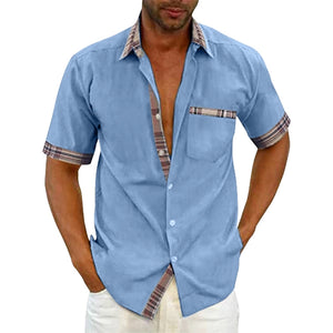 Chemise décontractée à col écossais pour hommes