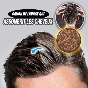 Savon de lavage qui assombrit les cheveux