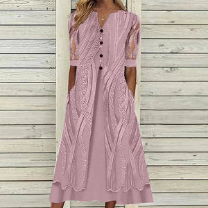 Robe ample à col en V avec poches