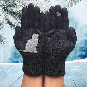 Gants de coton Imprimé motif chat