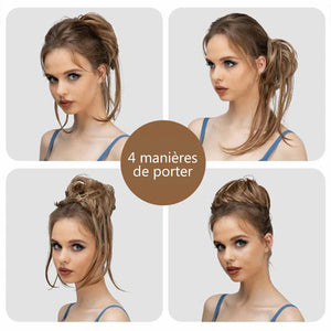 Cheveux chignon moelleux bouclé