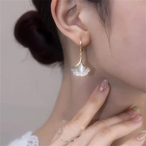 Boucles d'oreilles feuille de Ginkgo