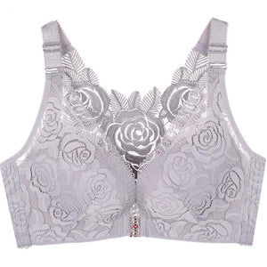 Boucle avant soutien-gorge brodé de roses