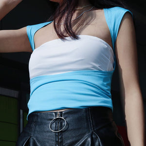 T-shirt à manches courtes sexy avec dos nu pour femmes