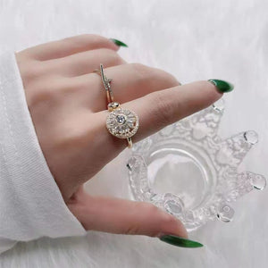 Bague tournante pour le soulagement de l'anxiété en cristal