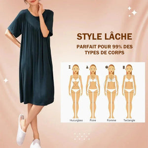 Robe de pyjama ample à manches courtes super douce et confortable