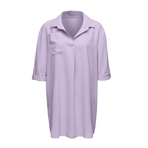 Robe chemise élégante à col en V