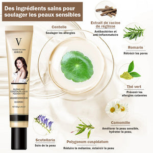 Fond de teint liquide doré et anticerne