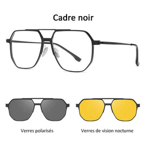 3 en 1 Lunettes de soleil polarisées magnétiques