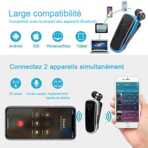 Oreillette Bluetooth à clip pour collier