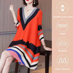 Robe ample élégante à col en V