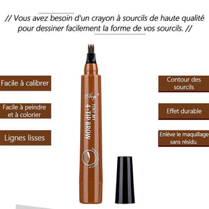 Stylo à sourcils microblading naturel ultra-fin à 4 branches et longue durée